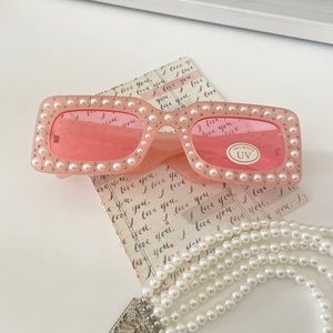 Pink Pearl Sunglasses New